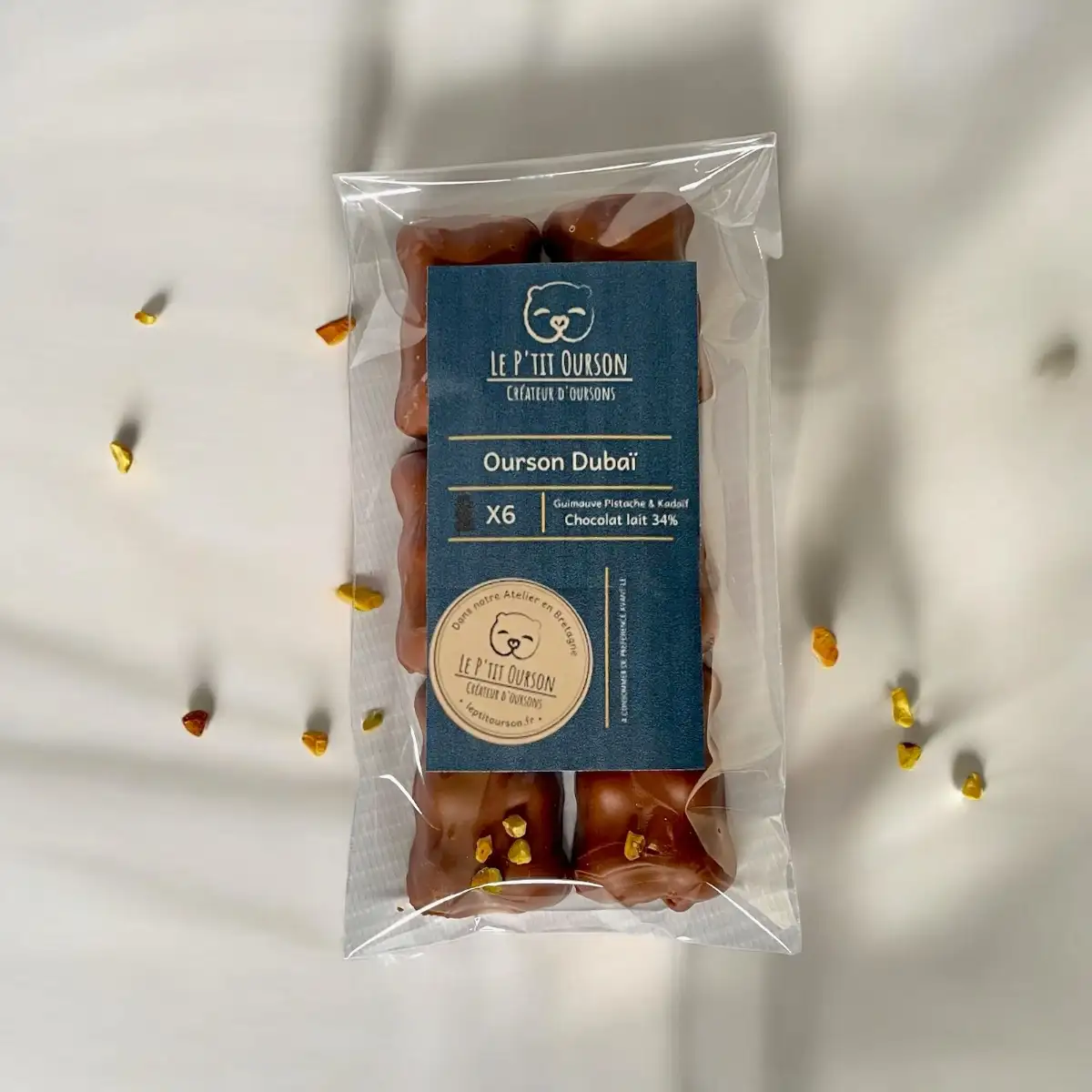 Oursons Guimauves Chocolat Dubaï – Sachet 6 Oursons – Confiserie Artisanale Haut de Gamme