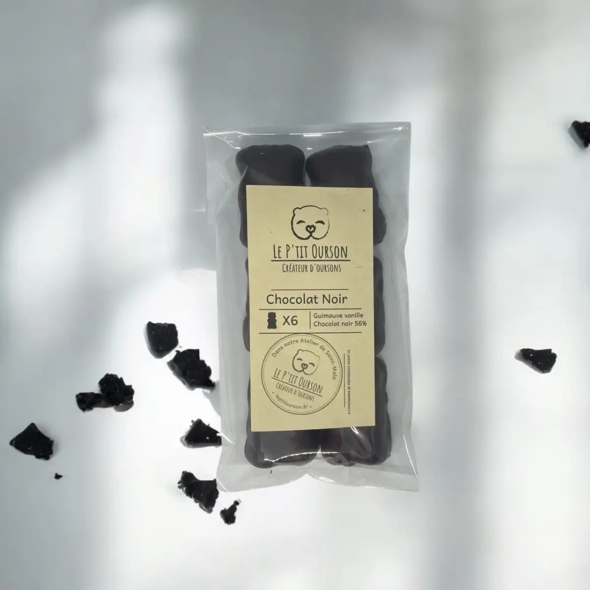 Oursons guimauve - chocolat noir 56%